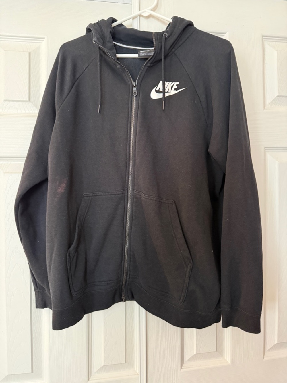 WOMENS xl Nike Black Full Zip-Up Hoodie Top Shirt